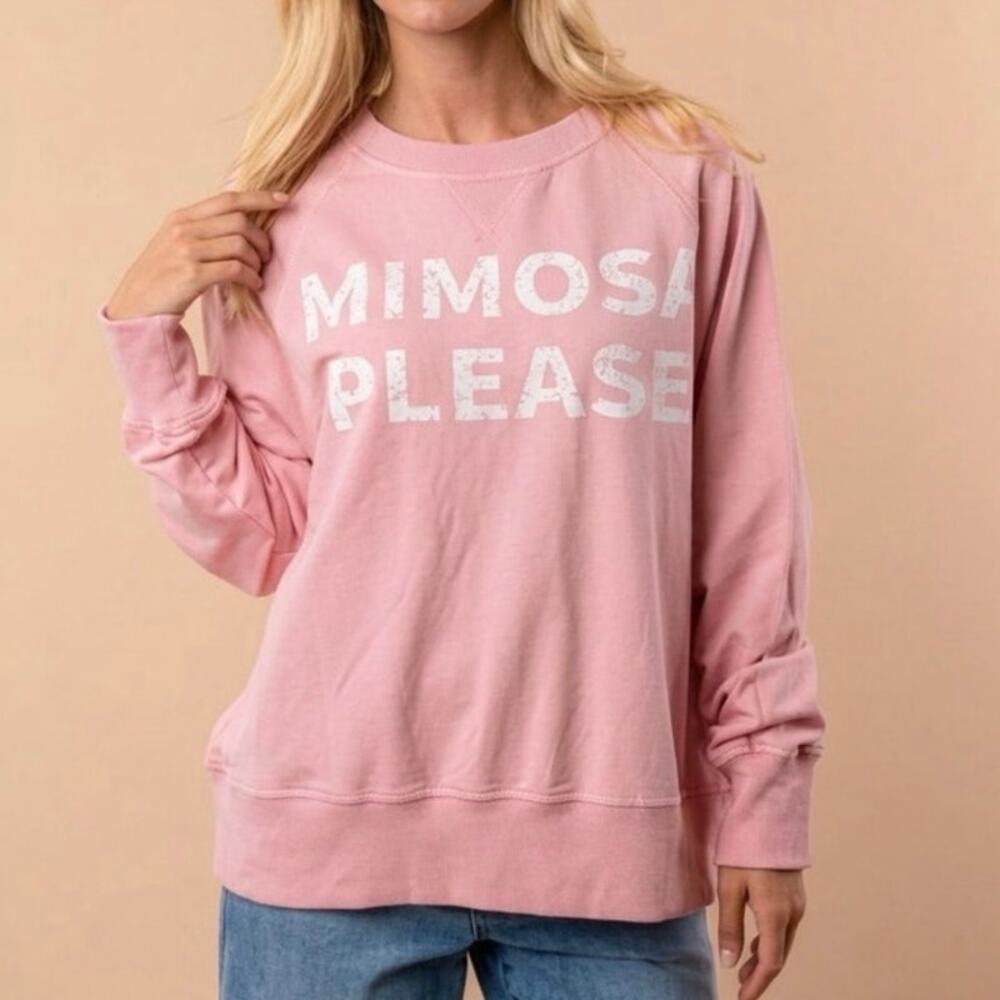 White Birch Pink Mimosa Please Pullover Sweatshirt - Sz 1X - NWT